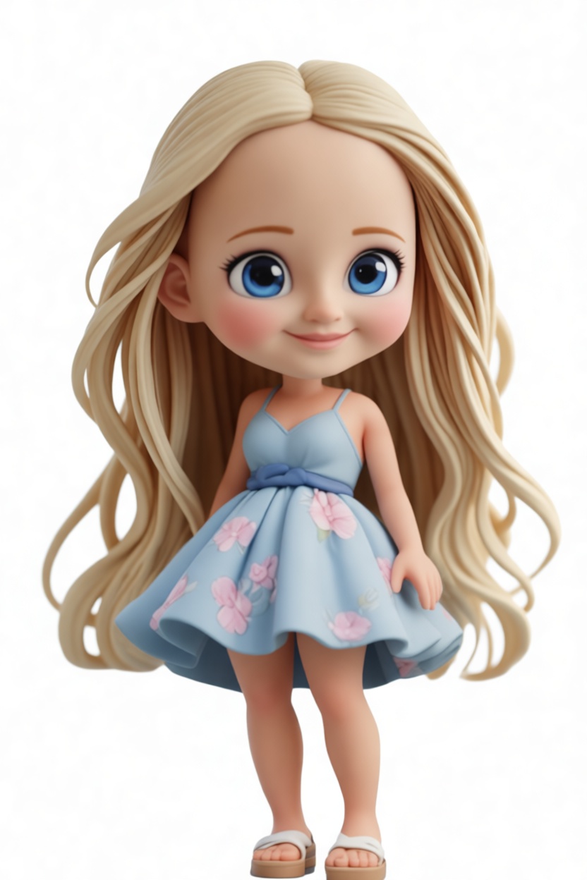 Blonde Girl Figurine free 3D printable STL