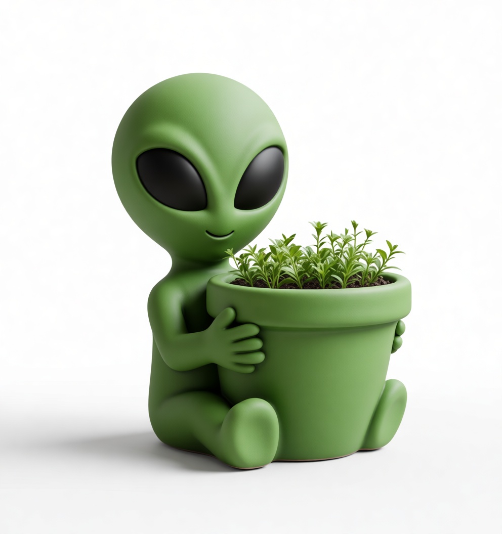 Alien Planter Figurine free 3D printable STL