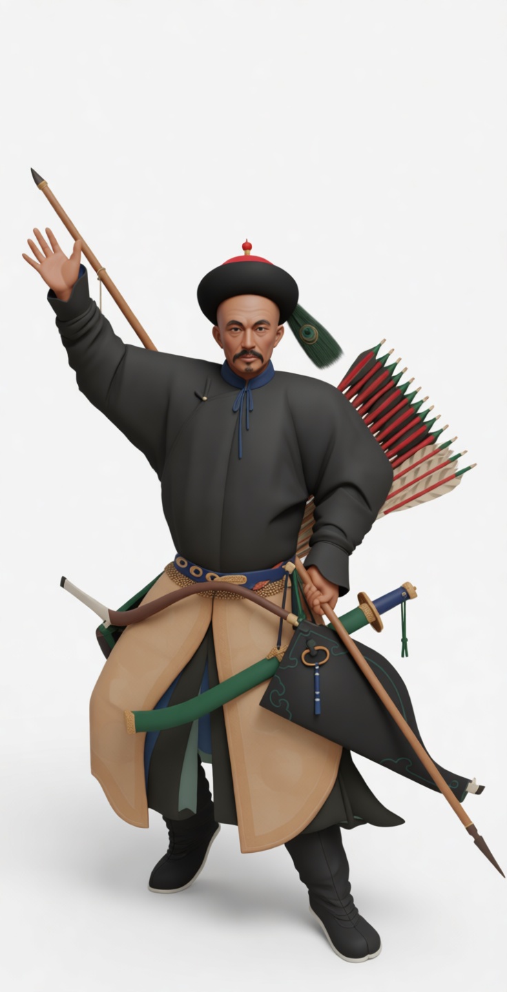 Qing Dynasty Archer Figurine free 3D printable STL