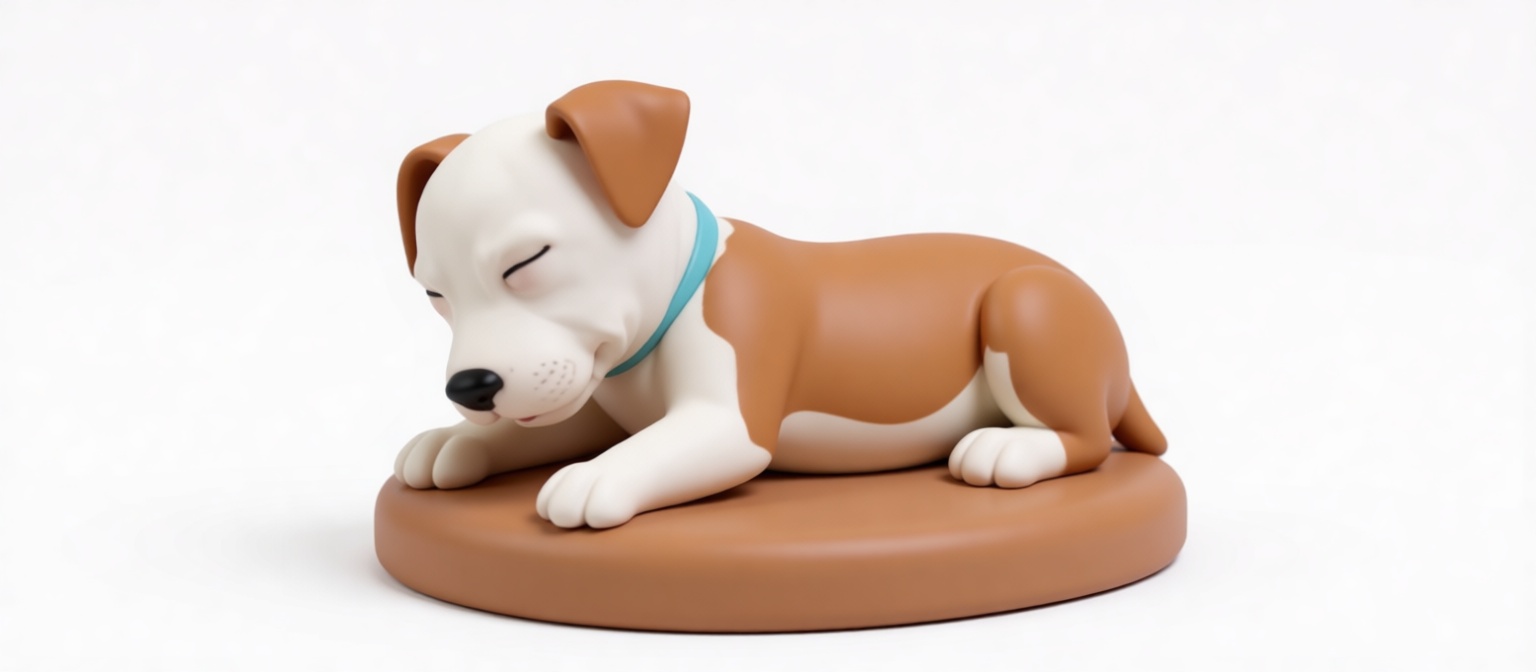 Sleeping Pitbull Figurine free 3D printable STL