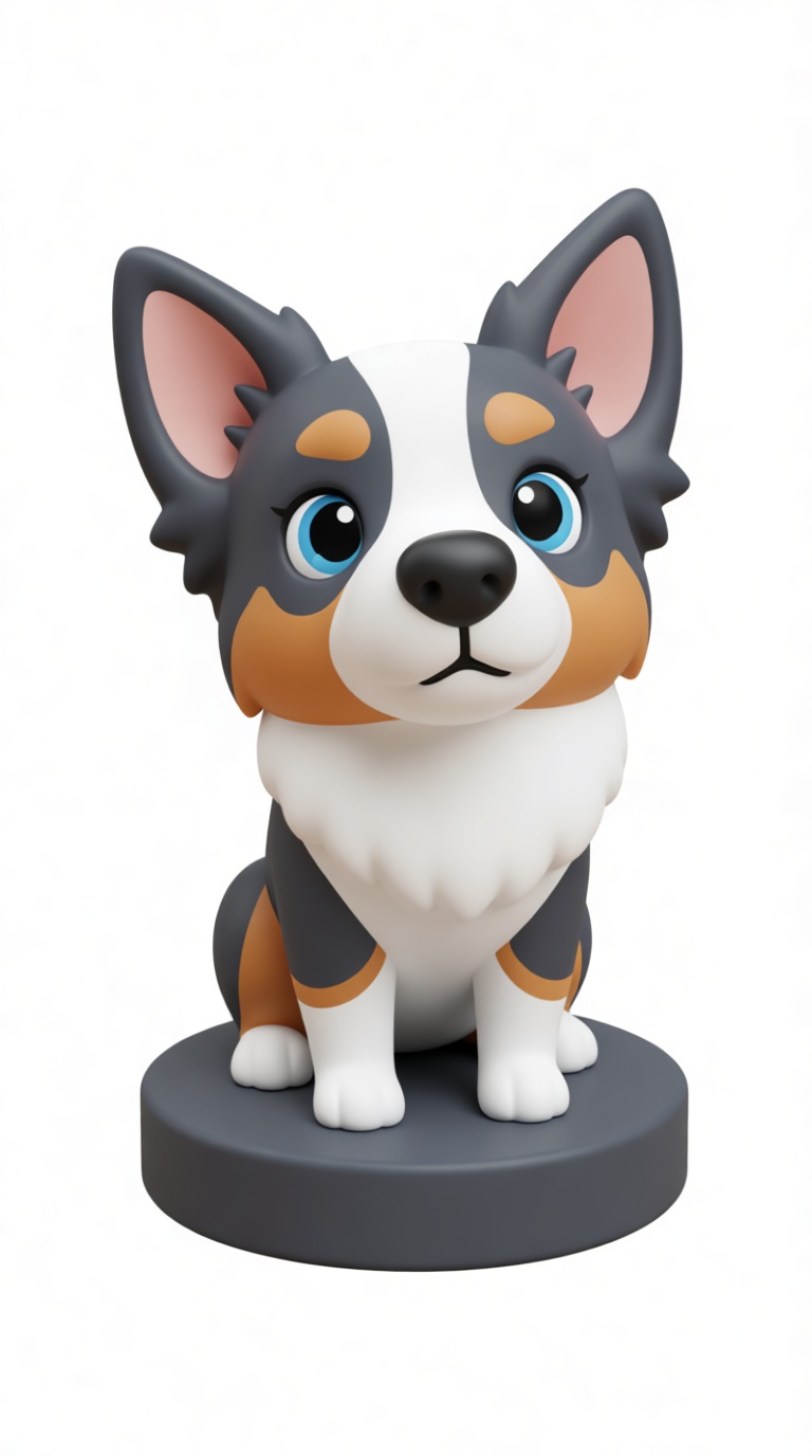 Tri-Color Corgi Figurine free 3D printable STL