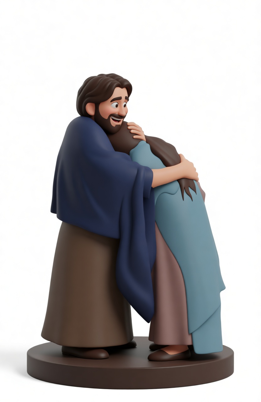 Biblical Hug Figurine free 3D printable STL