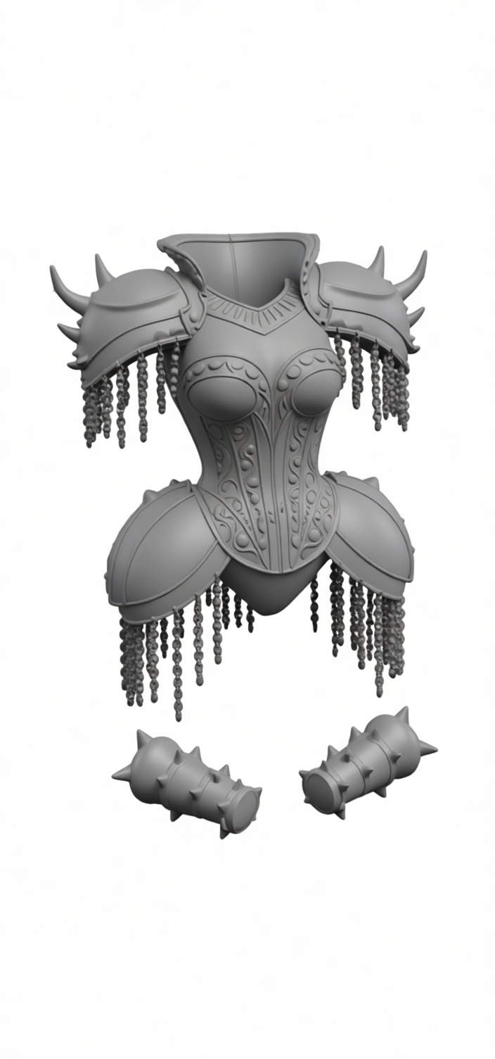 Spiked Fantasy Armor Set free 3D printable STL