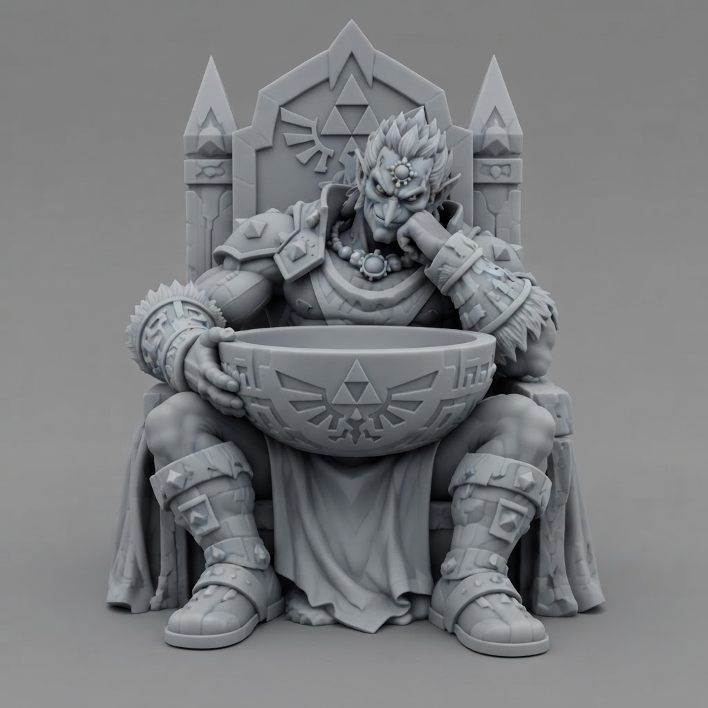 Ganondorf Throne Statue free 3D printable STL
