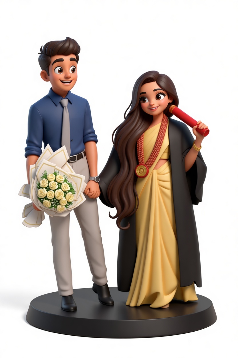 Graduation Couple Figurine free 3D printable STL