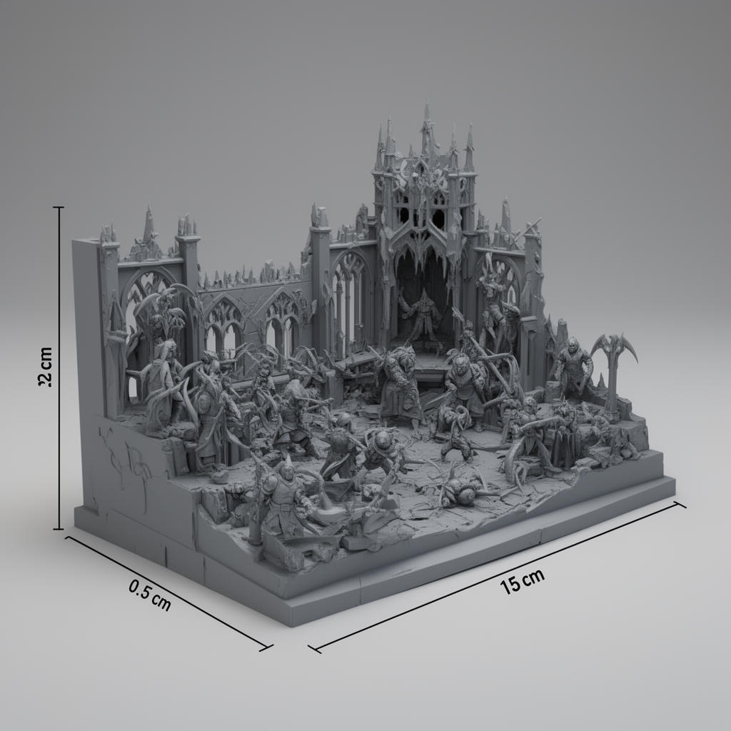 Grimdark Warhammer Diorama free 3D printable STL