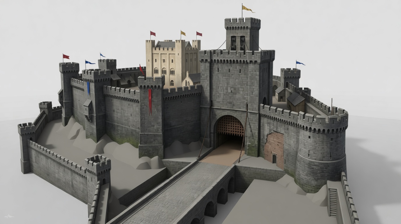 Medieval Castle Model - Free 3D Printable STL File