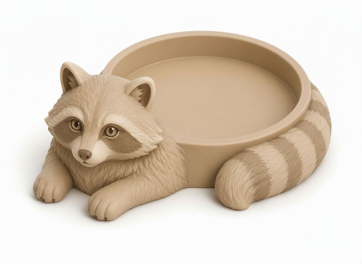 Raccoon Dish Holder free 3D printable STL