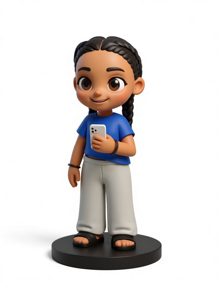 Girl with Smartphone Figurine free 3D printable STL