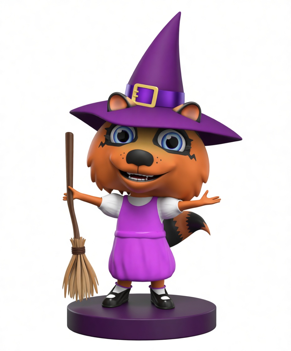 Red Panda Witch Figurine free 3D printable STL
