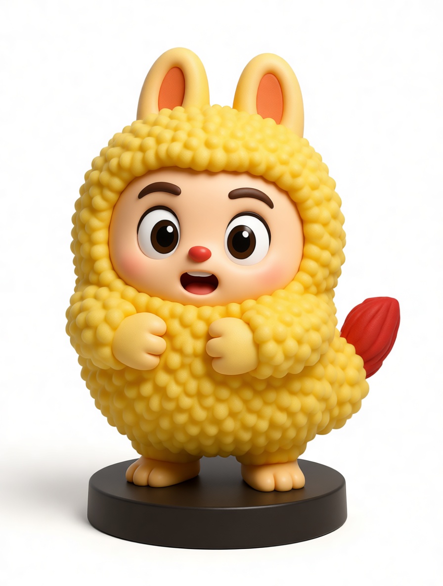 Yellow Furry Creature Figurine free 3D printable STL