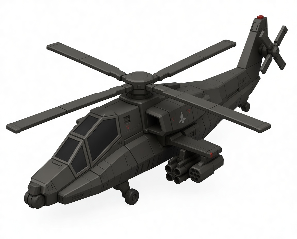 AH-64 Apache Helicopter Model free 3D printable STL