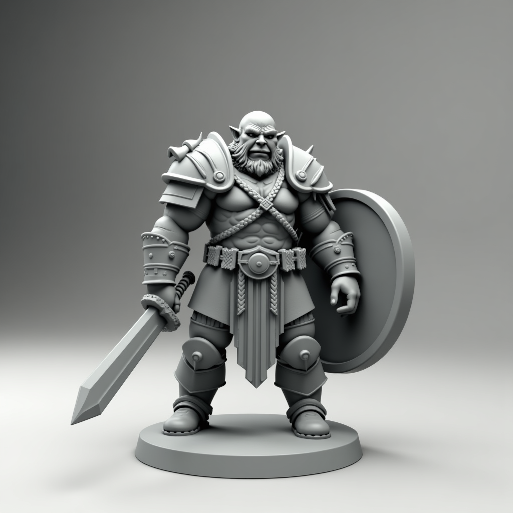 Orc Paladin Miniature free 3D printable STL