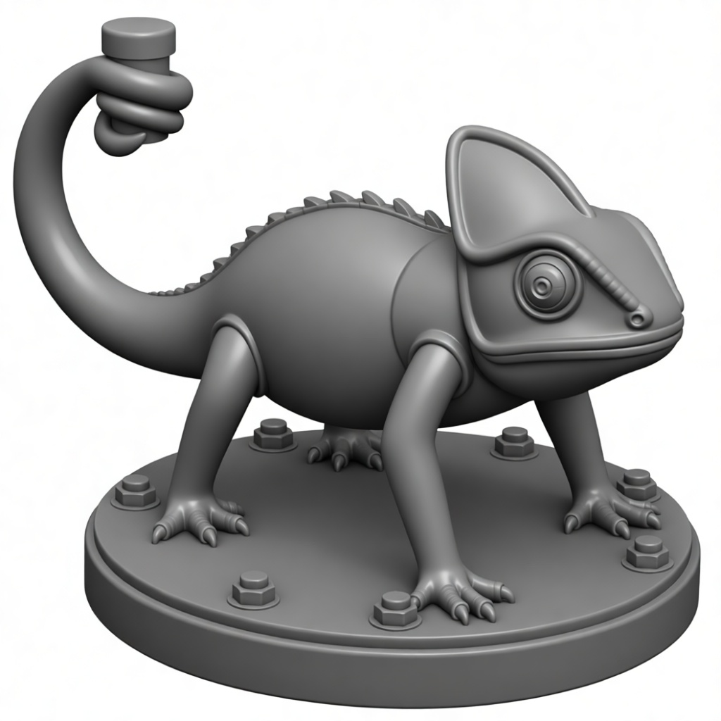 Chameleon Sculpture Model free 3D printable STL