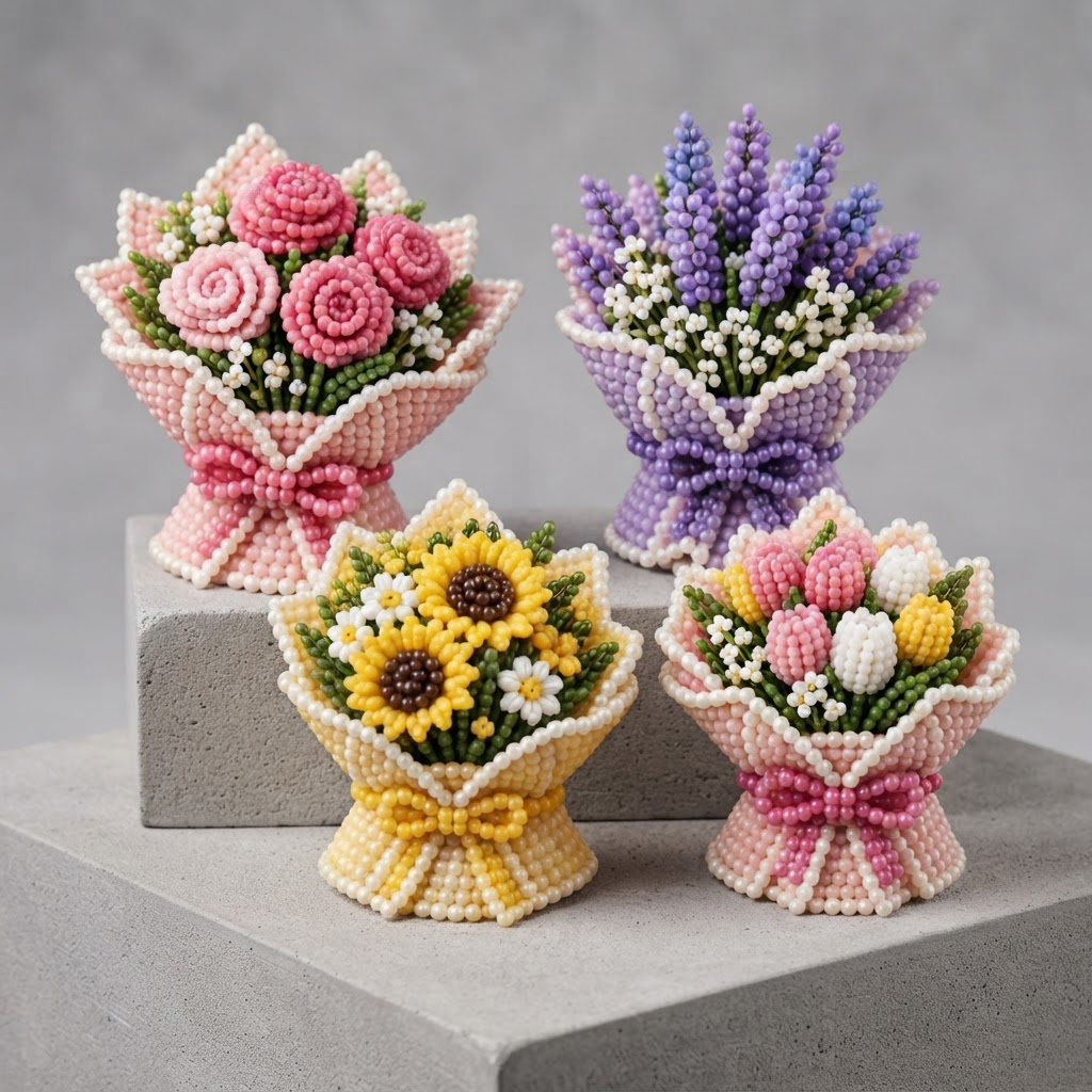 Flower Bouquet Miniatures free 3D printable STL