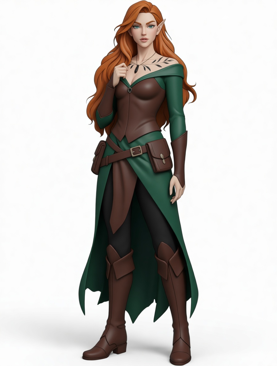 Redhead Elf Ranger Figurine free 3D printable STL