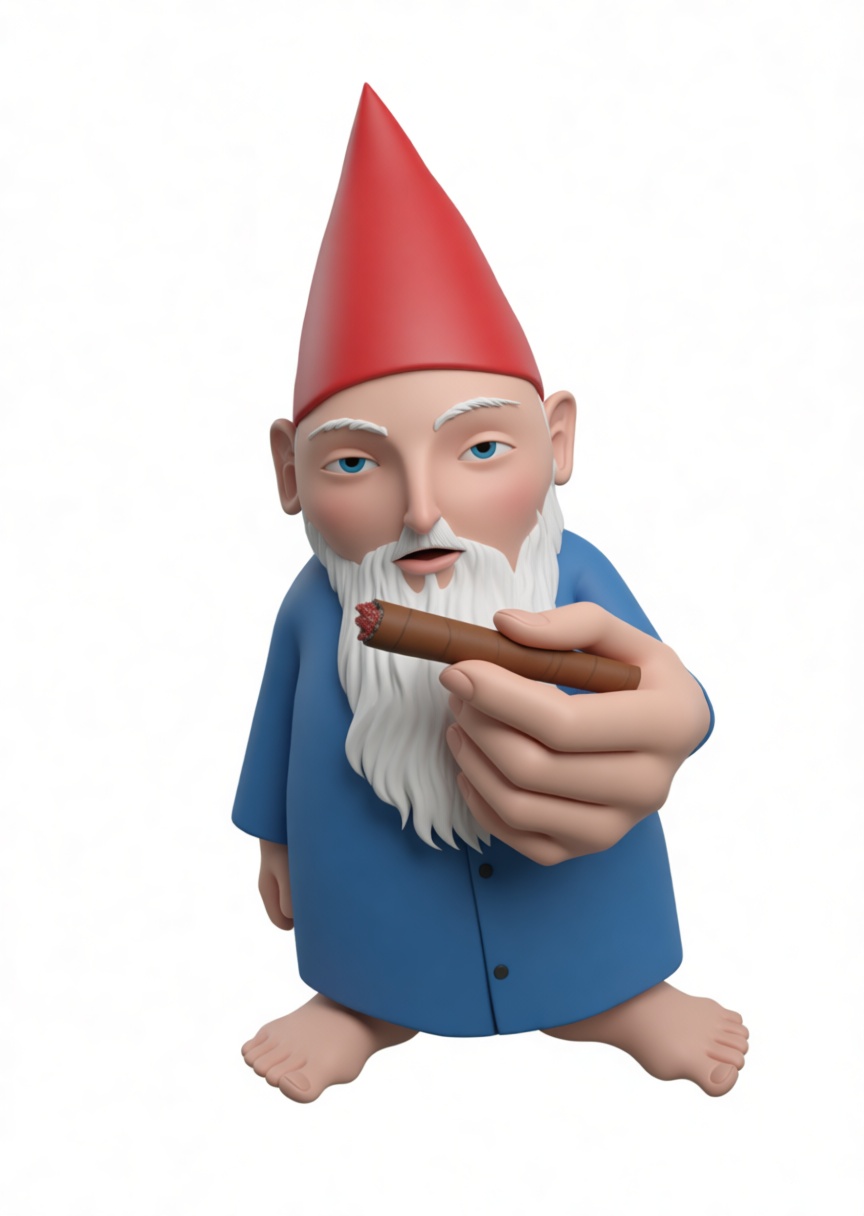 Smoking Garden Gnome Figurine free 3D printable STL