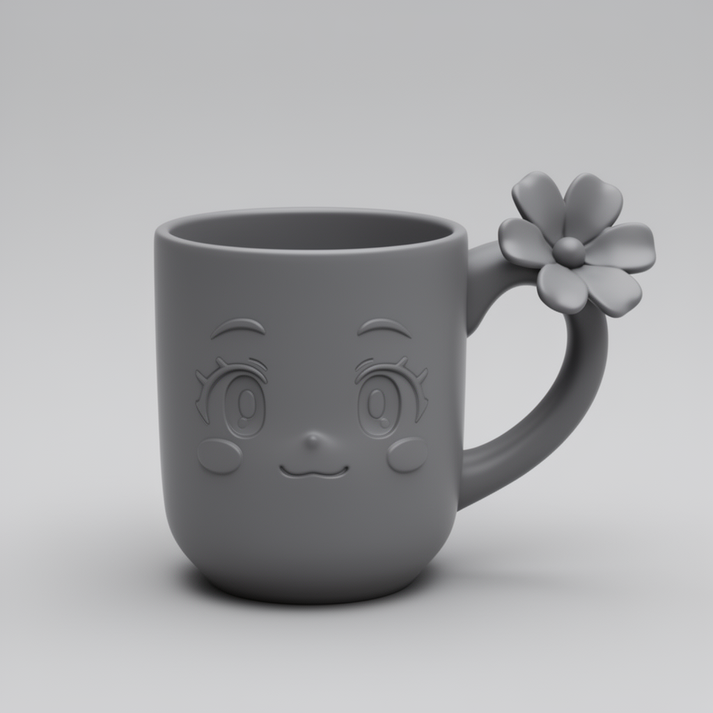 Anime Face Flower Cup free 3D printable STL