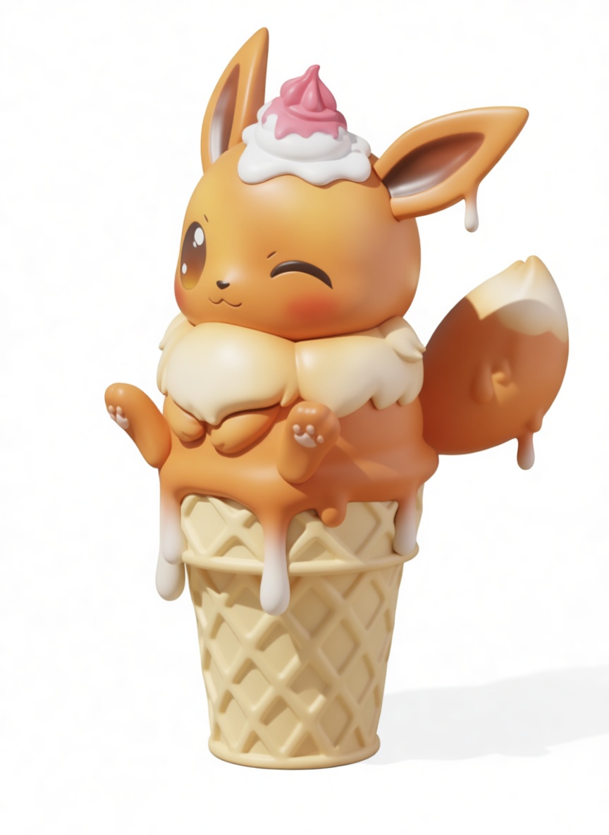Eevee Ice Cream Figurine free 3D printable STL