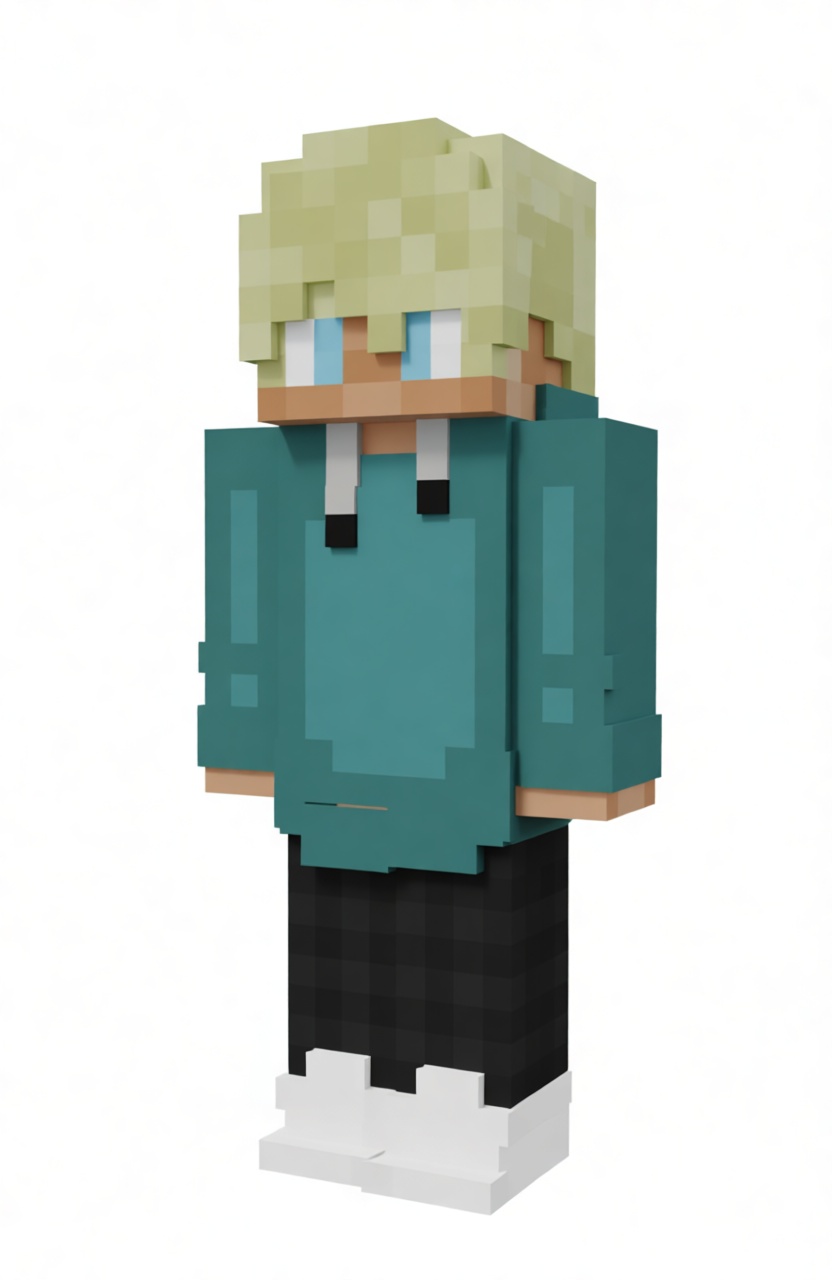 Minecraft Style Blonde Character Figurine free 3D printable STL