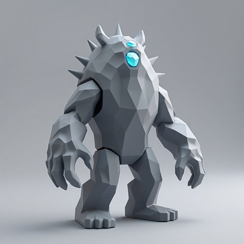 Blocky Monster Figurine free 3D printable STL