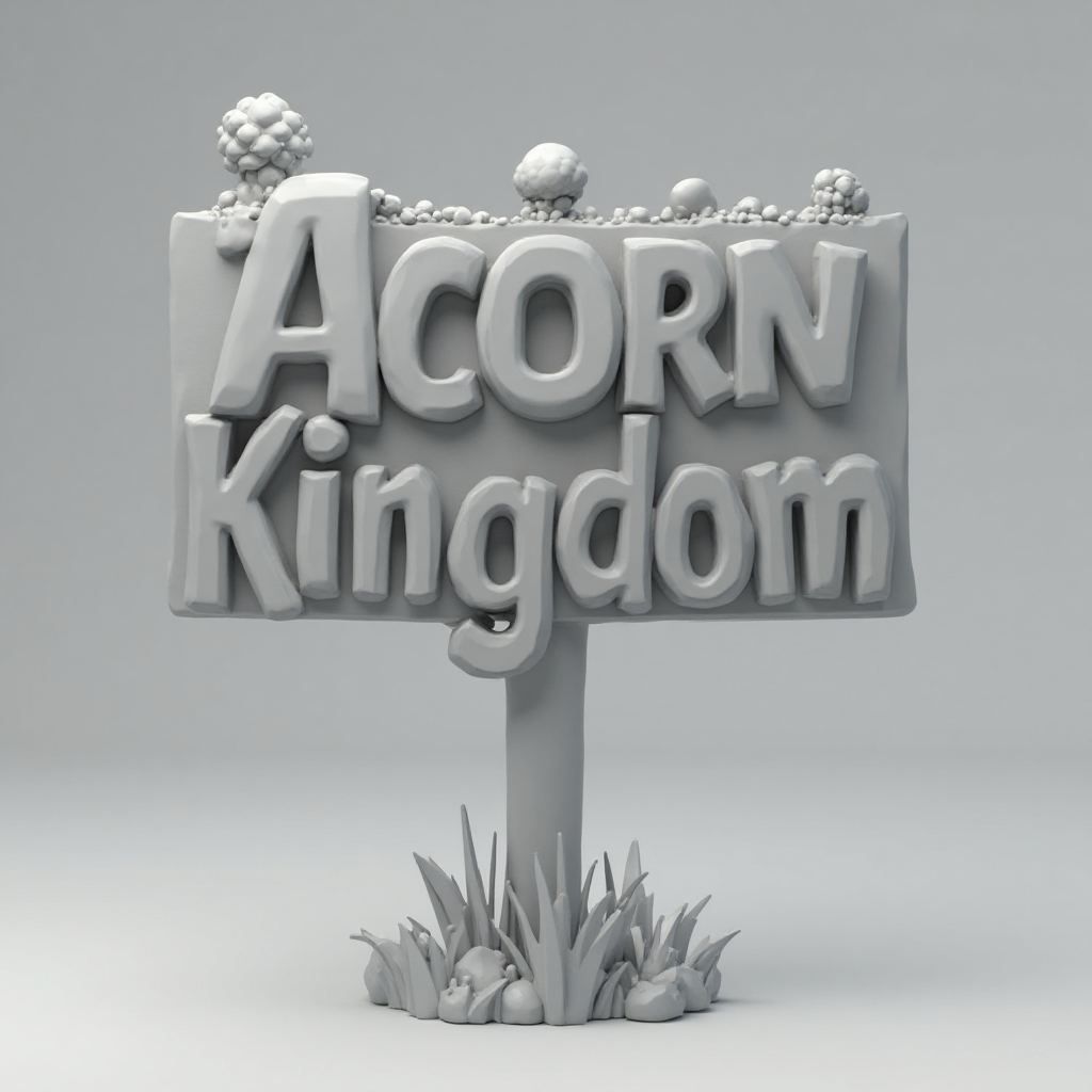 Acorn Kingdom Yard Sign free 3D printable STL
