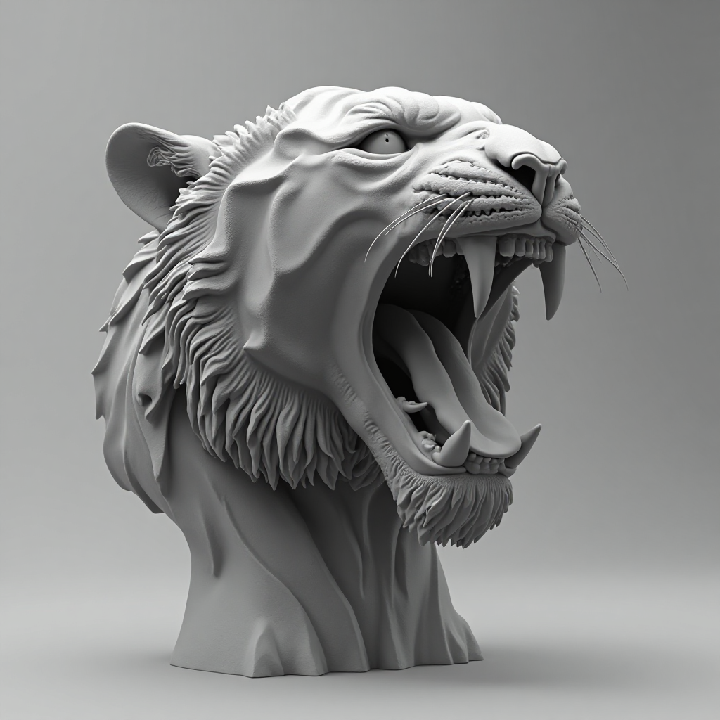 Bengal Tiger Head Bust free 3D printable STL