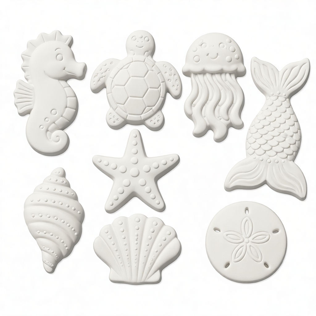 Sea Creatures Flat Figurines free 3D printable STL
