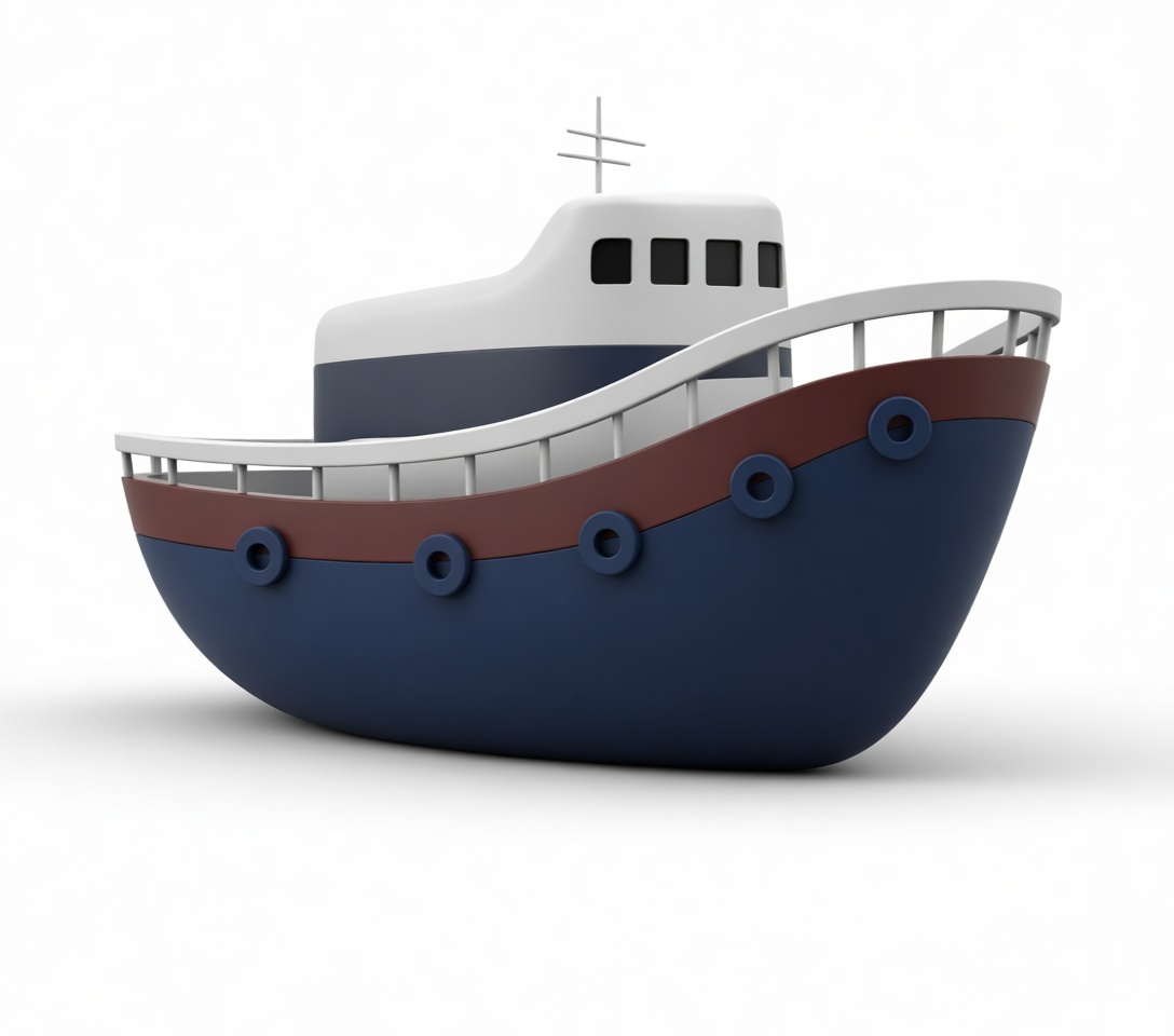 Cartoon Tugboat Model free 3D printable STL