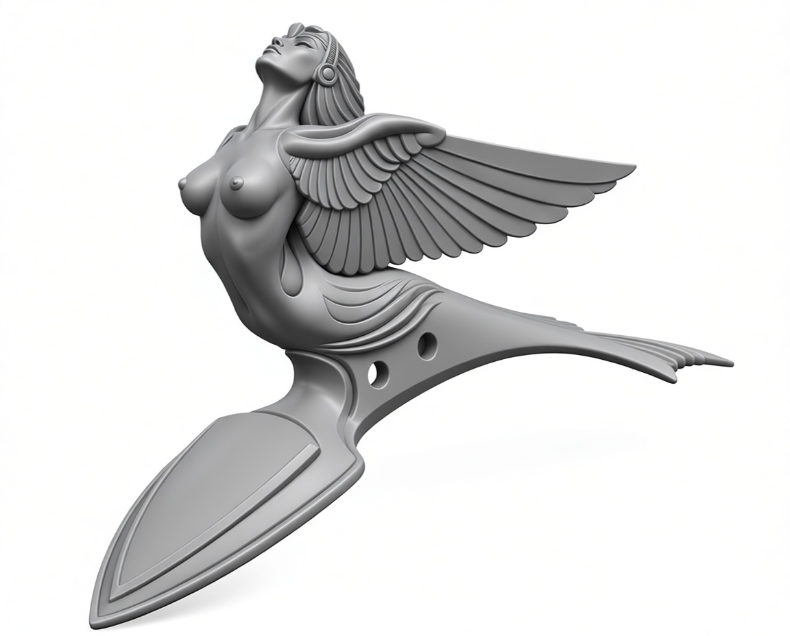 Goddess Winged Hood Ornament free 3D printable STL