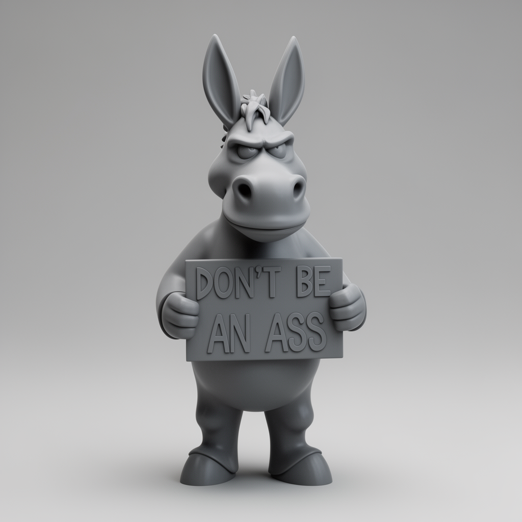 Grumpy Donkey Figurine free 3D printable STL