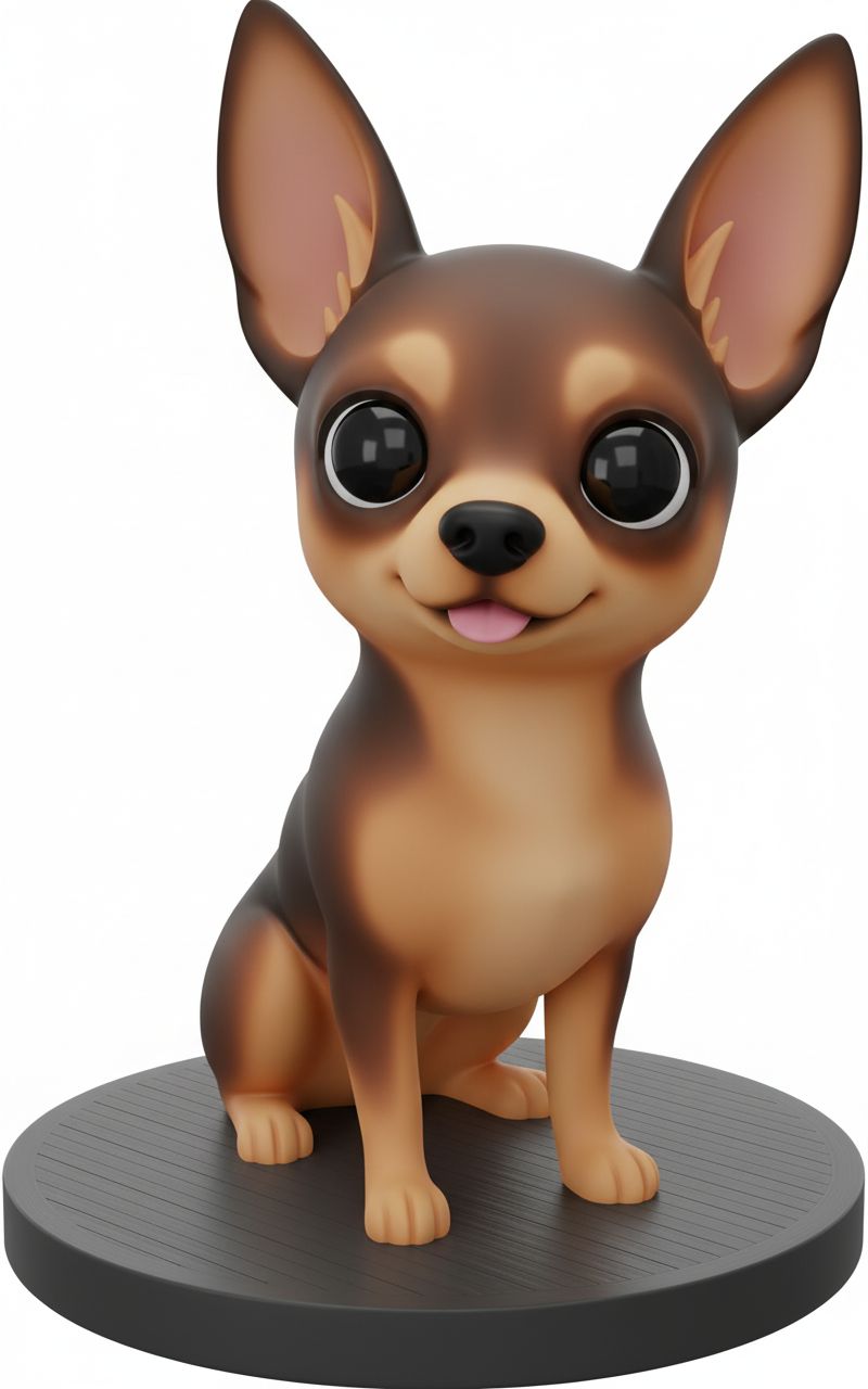 Cute Chihuahua Figurine free 3D printable STL