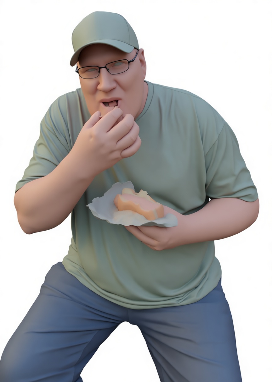Man Eating Sandwich Figurine free 3D printable STL