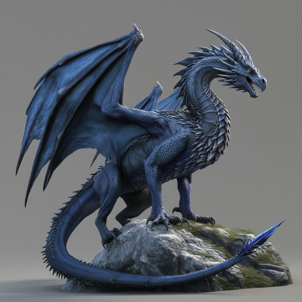 Blue Dragon Figurine free 3D printable STL