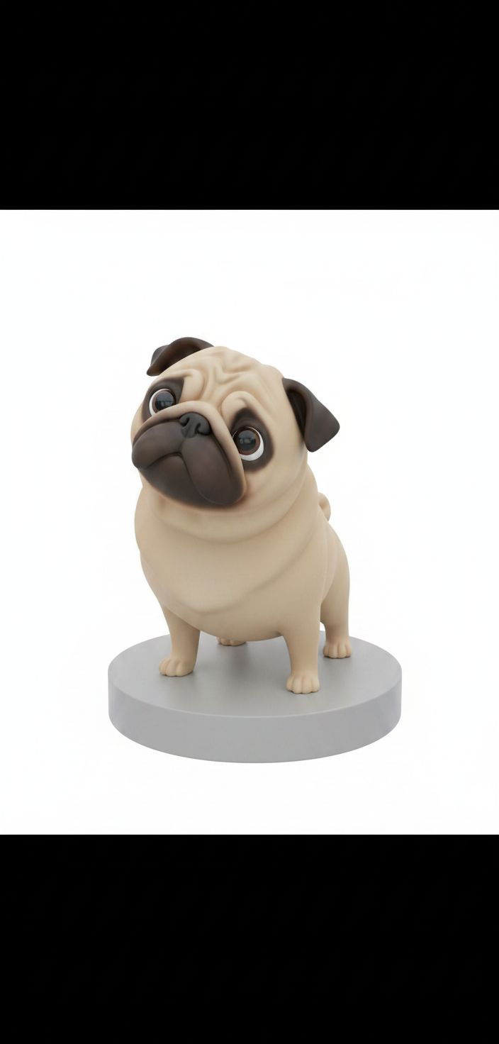 Pug Dog Figurine free 3D printable STL