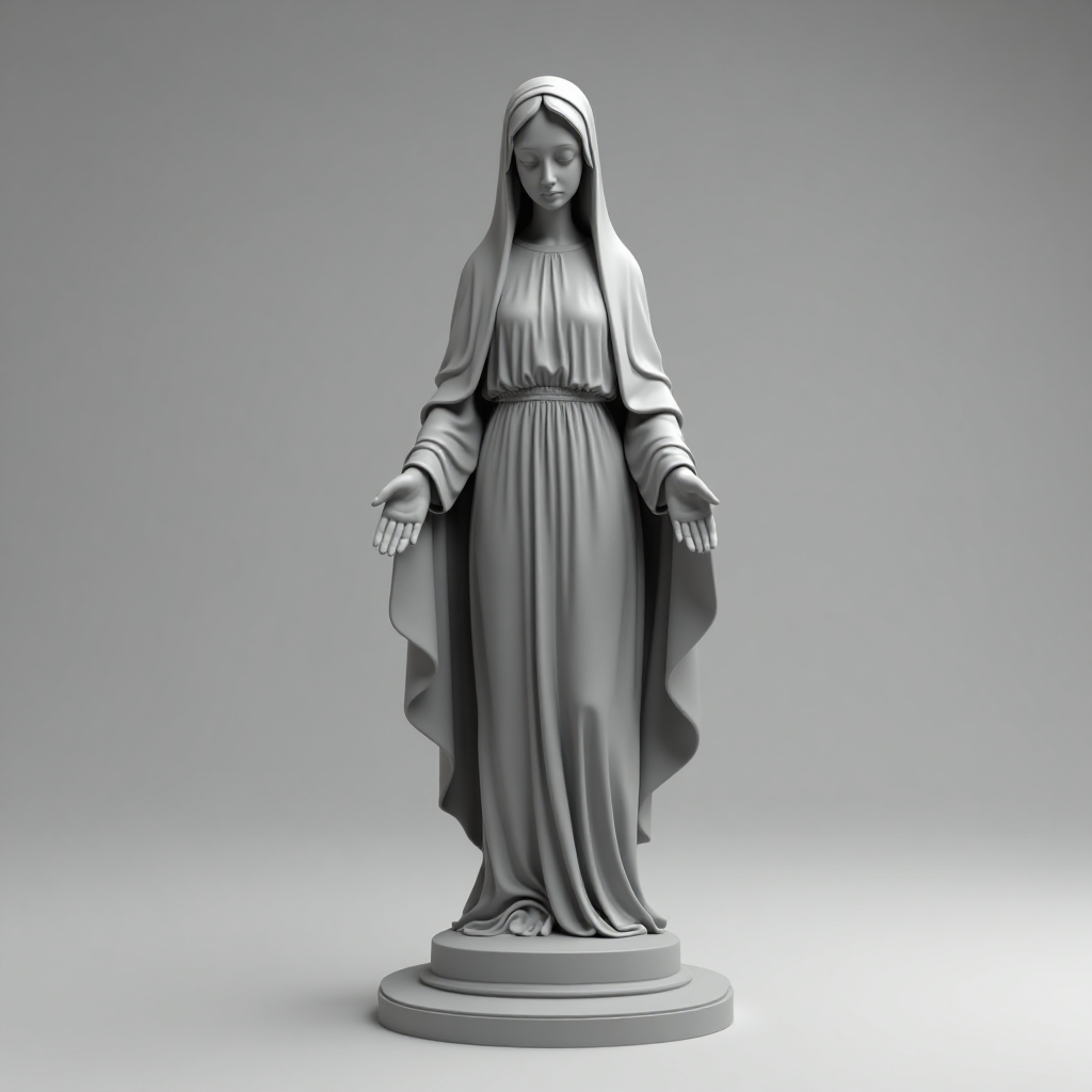 Blessed Virgin Mary Statue free 3D printable STL