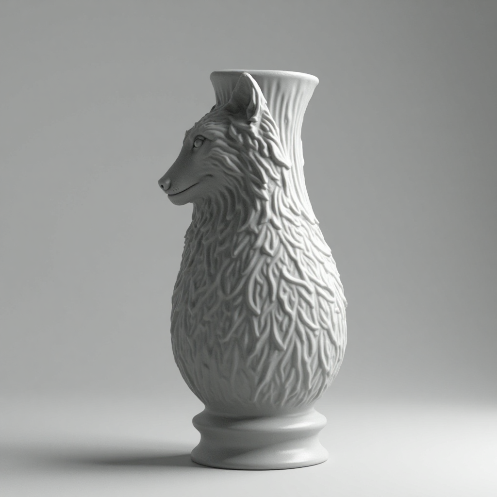 Wolf Motive Vase free 3D printable STL