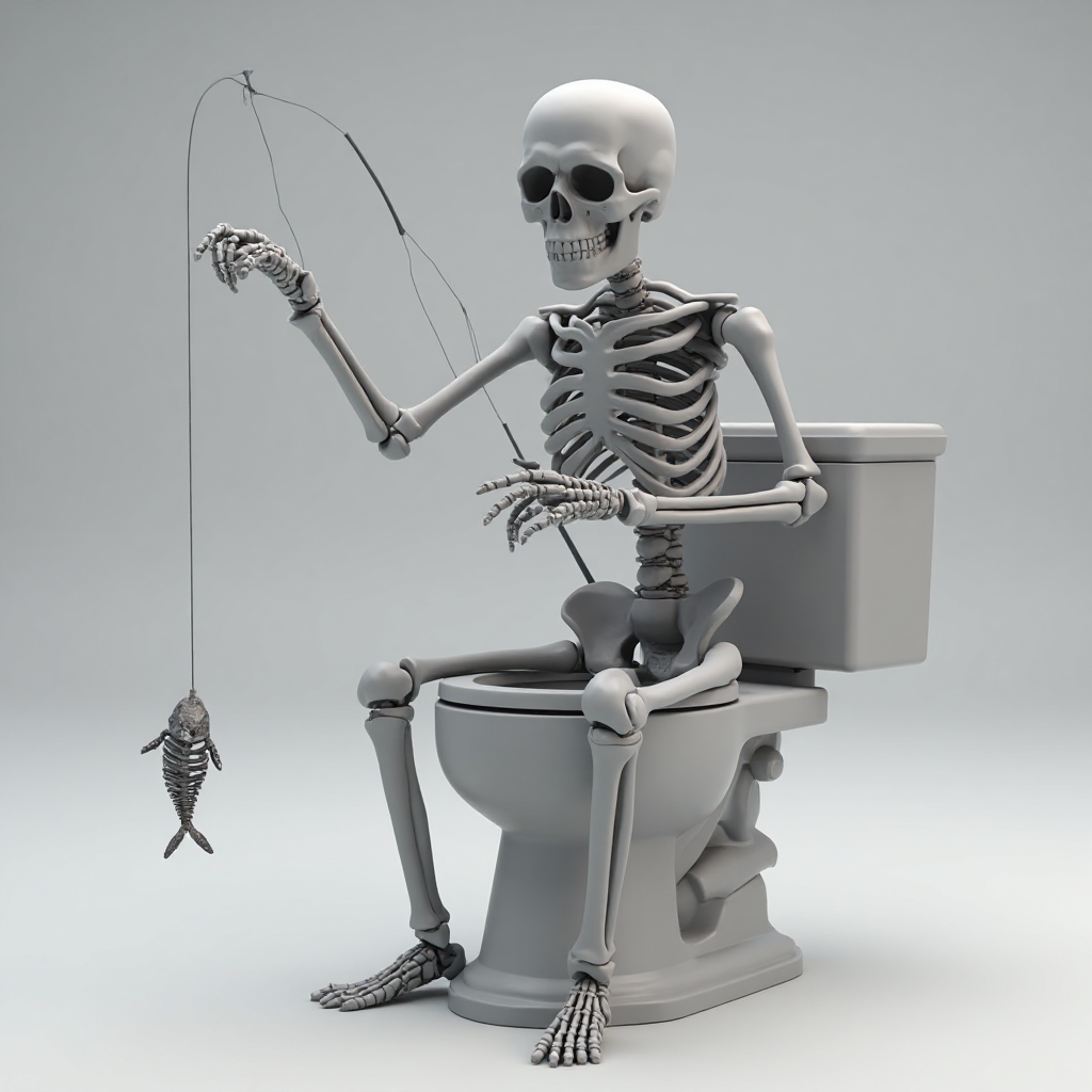 Skeleton Fishing Figurine free 3D printable STL