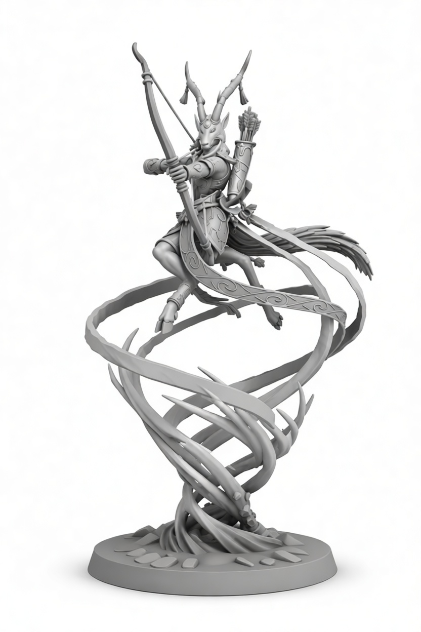 Antelope Archer Figurine free 3D printable STL