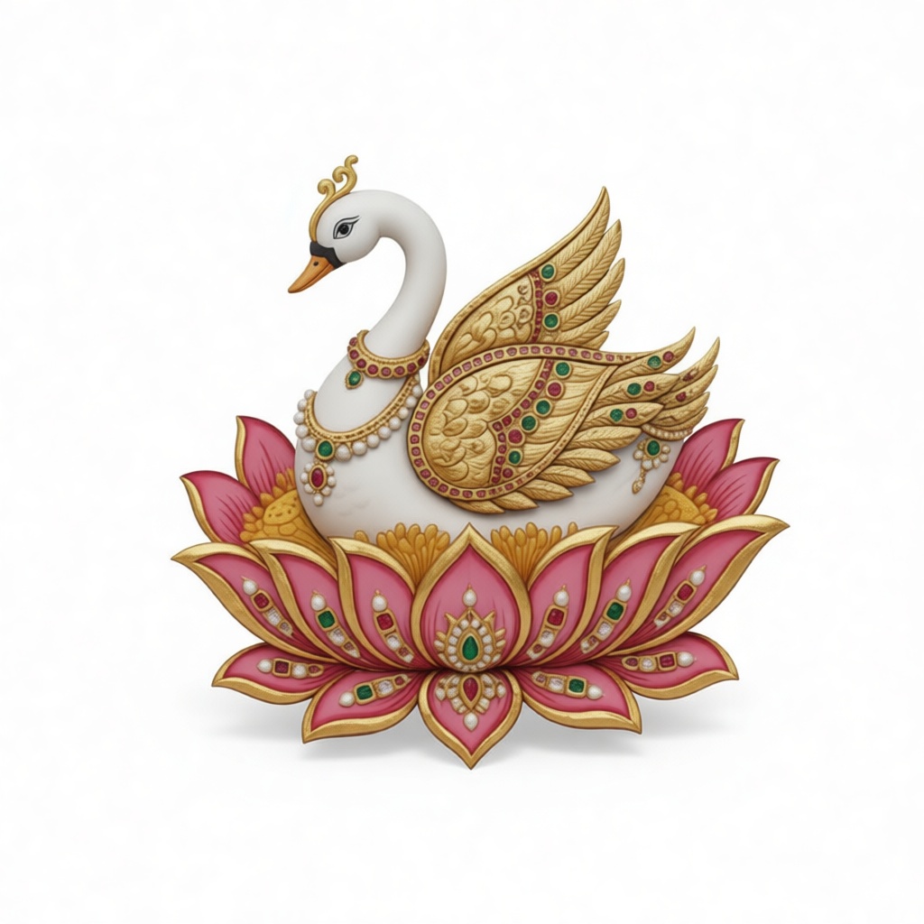 Swan on Lotus Sculpture free 3D printable STL