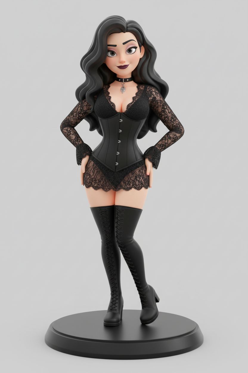 Gothic Woman Figurine free 3D printable STL