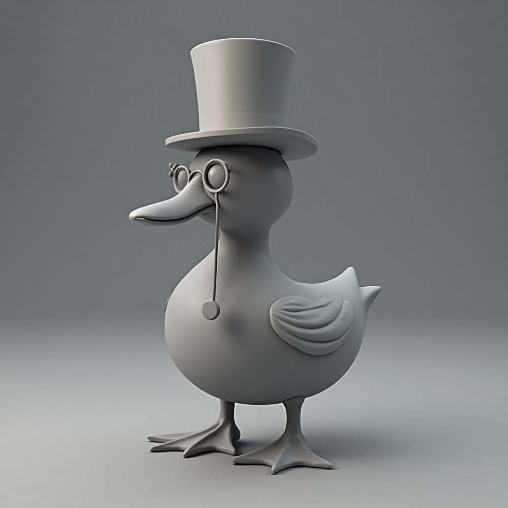 Duck Figurine with Top Hat free 3D printable STL