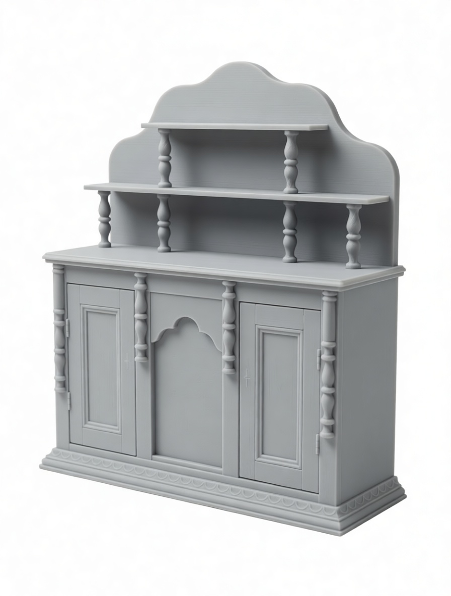 Victorian Hutch Cabinet Model free 3D printable STL