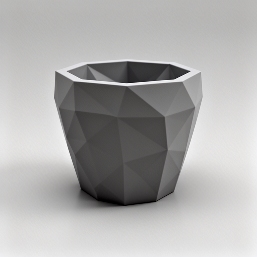 Low Poly Plant Pot free 3D printable STL