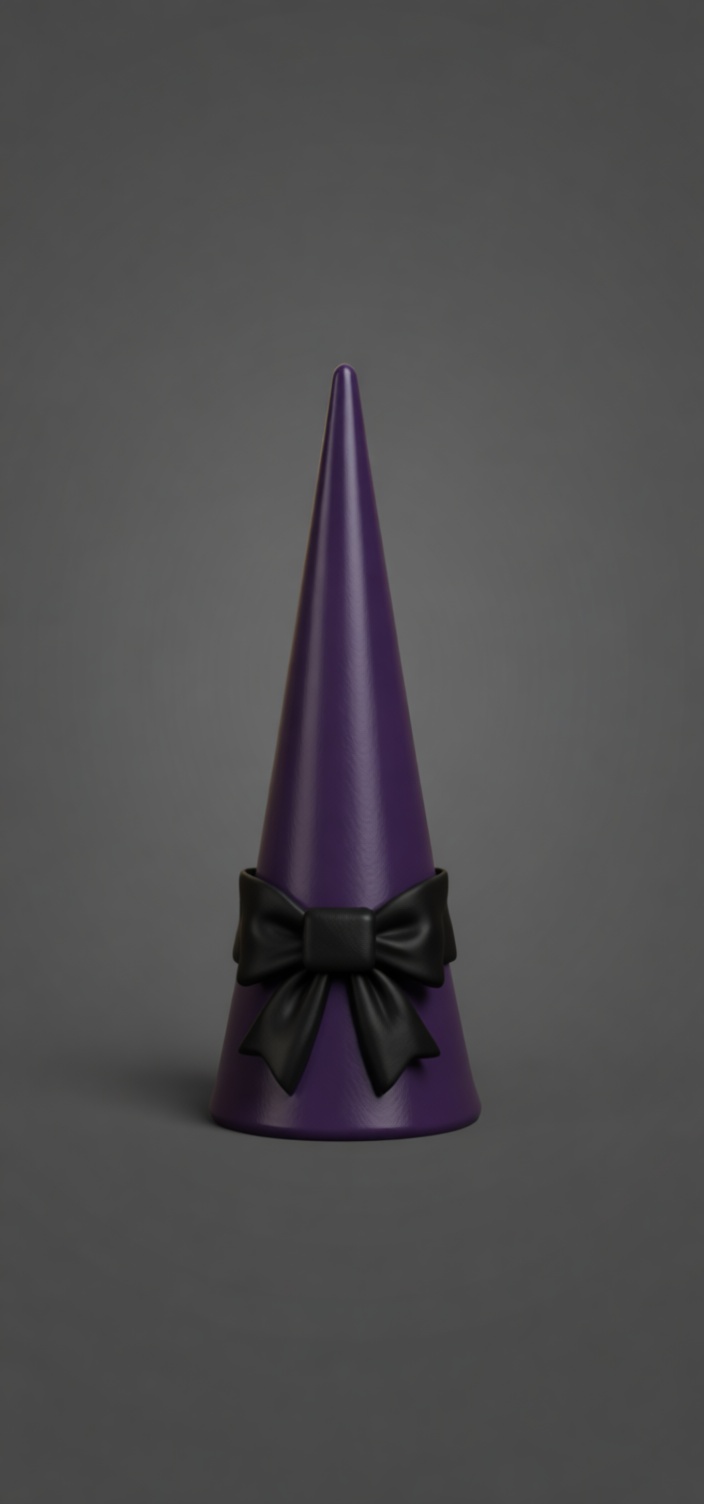 Purple Cone with Black Bow free 3D printable STL