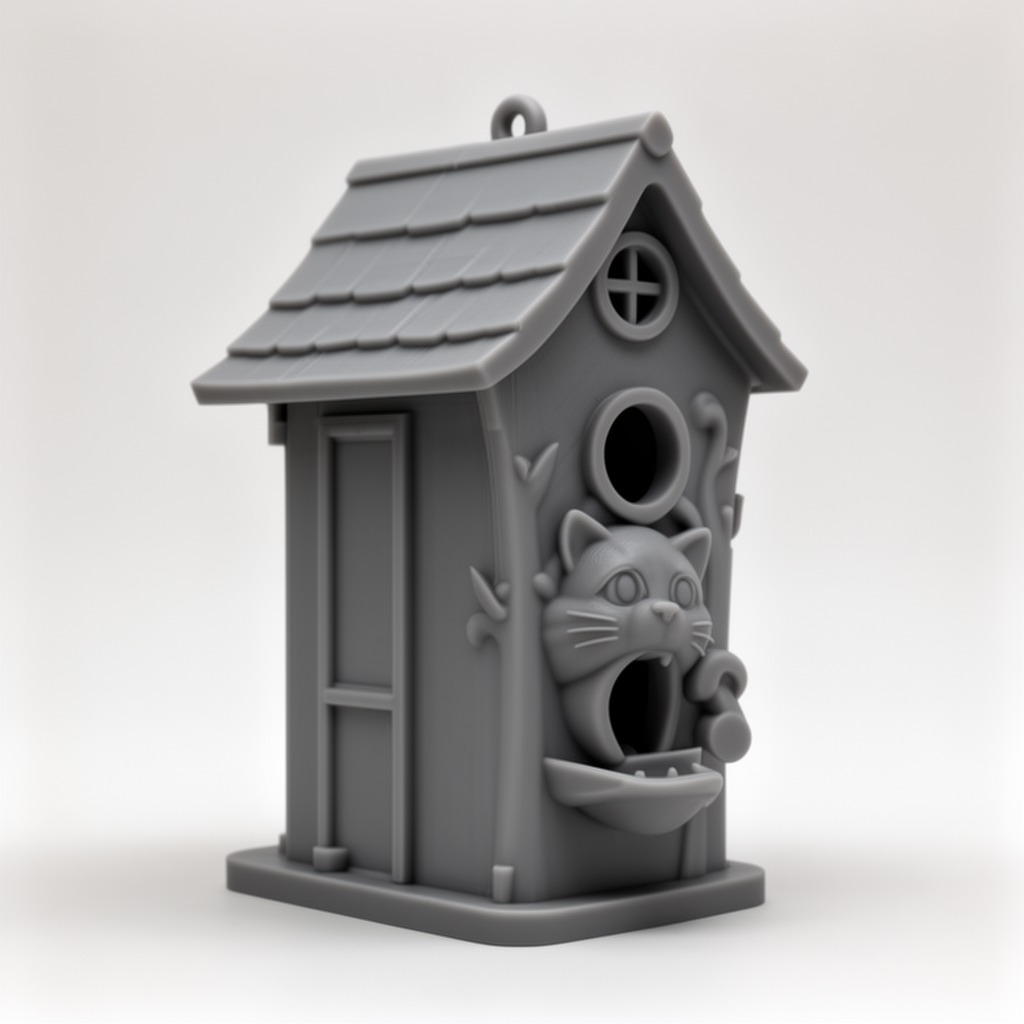Cat's Mouth Birdhouse Model free 3D printable STL