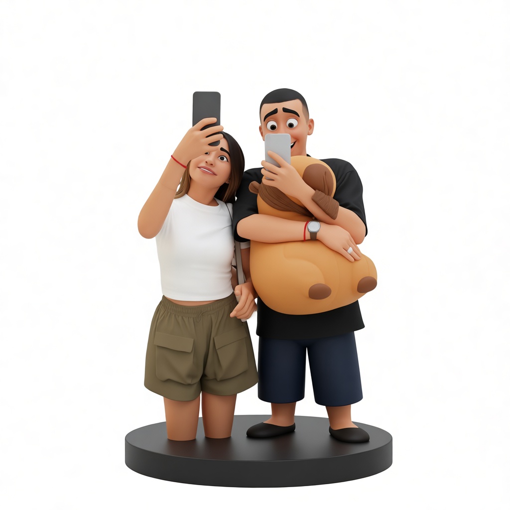 Couple Taking Selfie Figurine free 3D printable STL