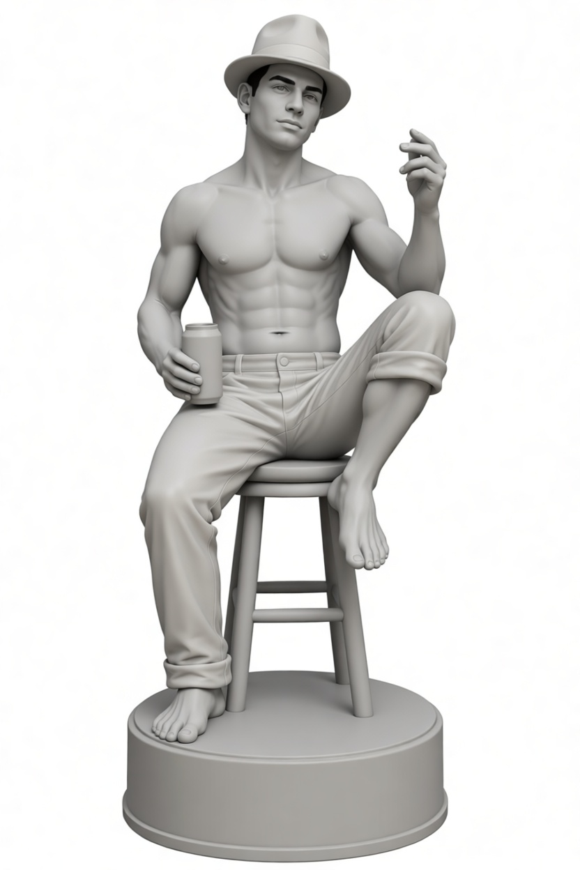 Shirtless Man Figurine - Free 3D Printable STL File