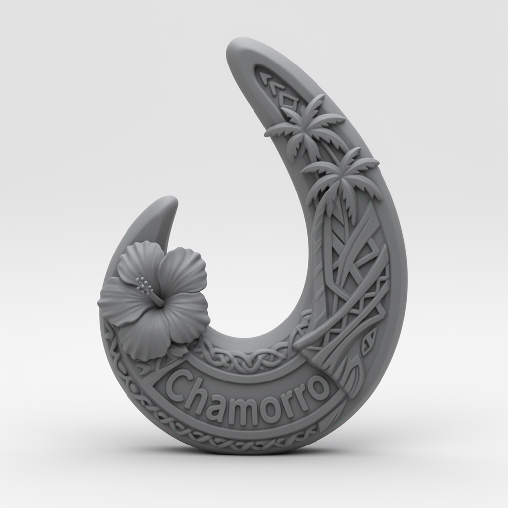 Polynesian Fish Hook Pendant free 3D printable STL