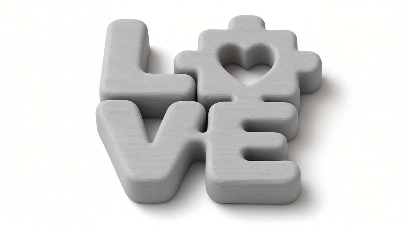 Love Word Sculpture free 3D printable STL